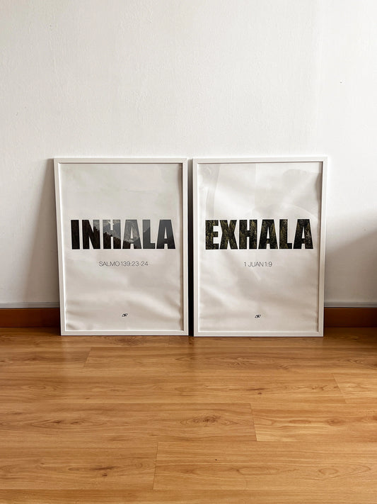 Cuadros Inhala y Exhala - 50x70 (2 unidades, Con marco)