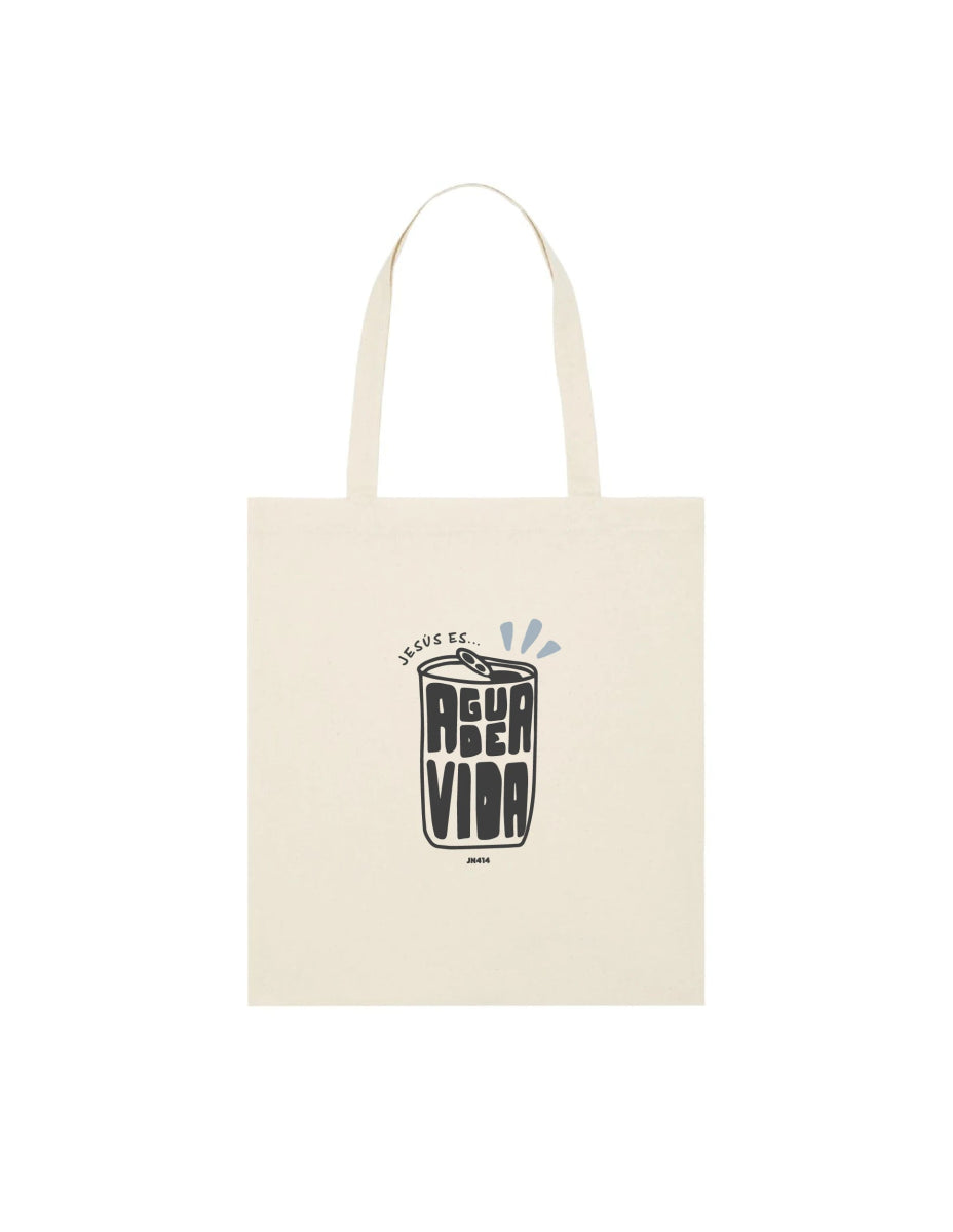 Tote Bag Heavyweight "Jesús Es Agua de Vida" - ALMA Marca , marca cristiana, ropa cristiana, sudaderas cristianas, camisetas cristianas, música cristiana, alma marca, tesoros, permanecer alma