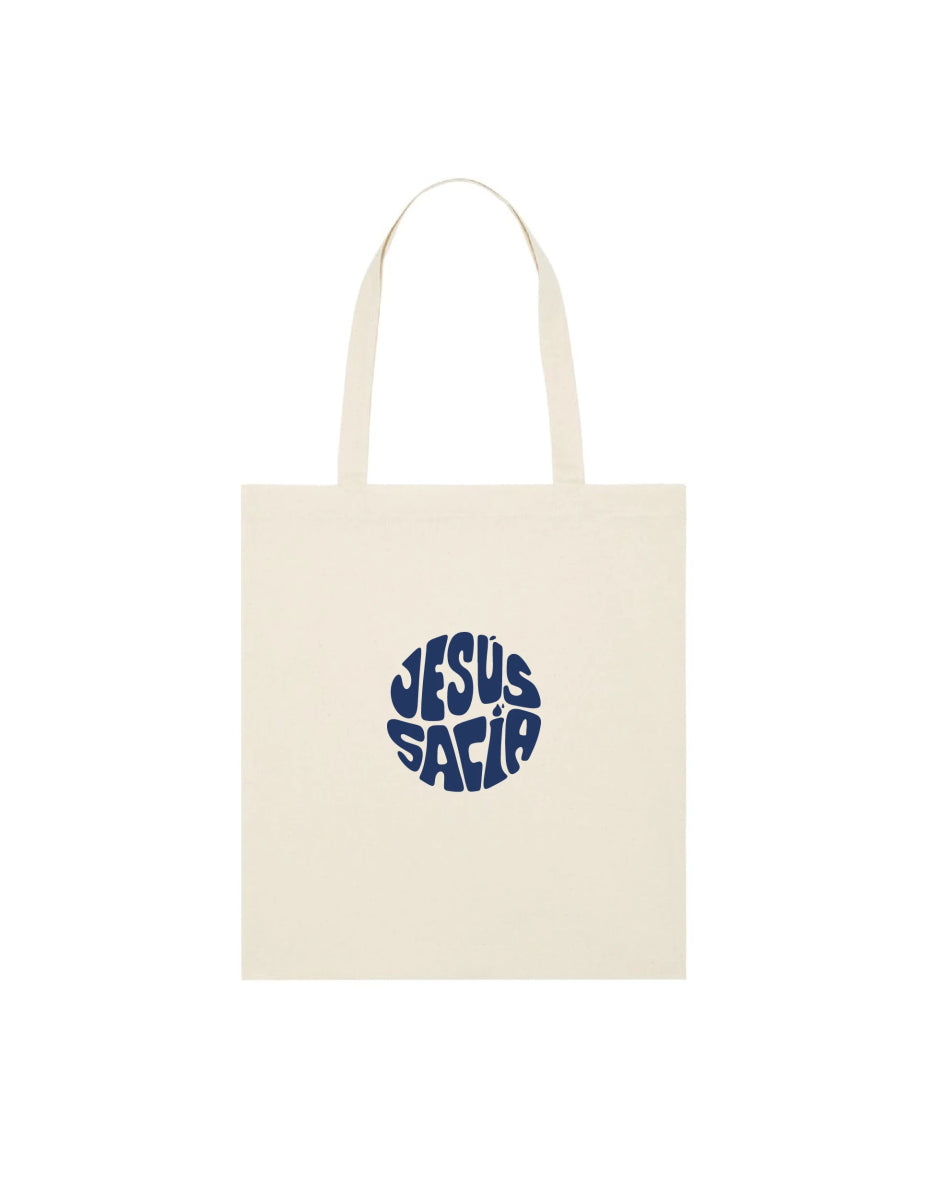 Tote Bag Heavyweight "Jesús Sacia" - ALMA Marca , marca cristiana, ropa cristiana, sudaderas cristianas, camisetas cristianas, música cristiana, alma marca, tesoros, permanecer alma